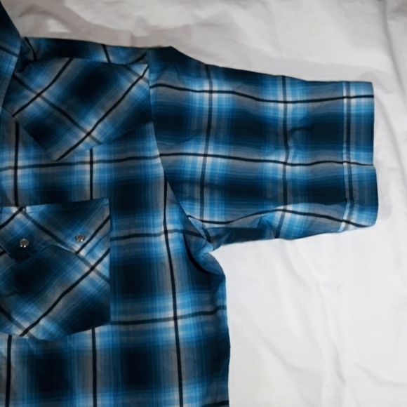 Ely Cattleman Turquoise Plaid Short Sleeve Shirt L‎ - Picture 5 of 7